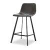 Crna barska stolica Tirso izrađena od eko kože u prekrasnom vintage stilu