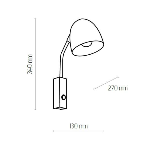 Zidna svjetiljka Solar Black - Slika 2