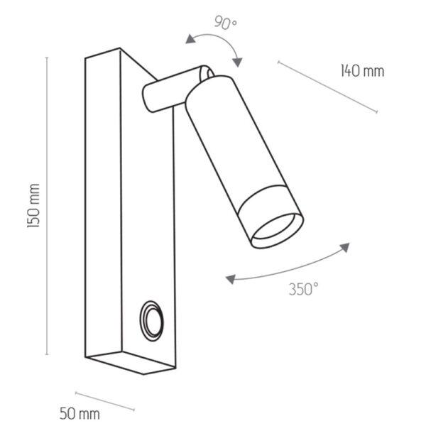 Zidna svjetiljka Fera Inox 3