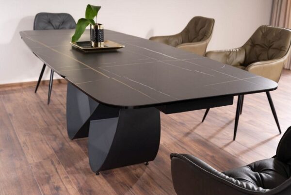 Blagovaonski stol Infy Black 160 - Slika 4