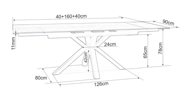 Blagovaonski stol Columbo 160 Marble 9