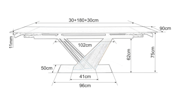 Blagovaonski stol Gomez 180 Marble 10