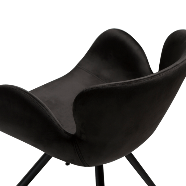 Blagovaonska stolica Gaia Black Velvet - Slika 7