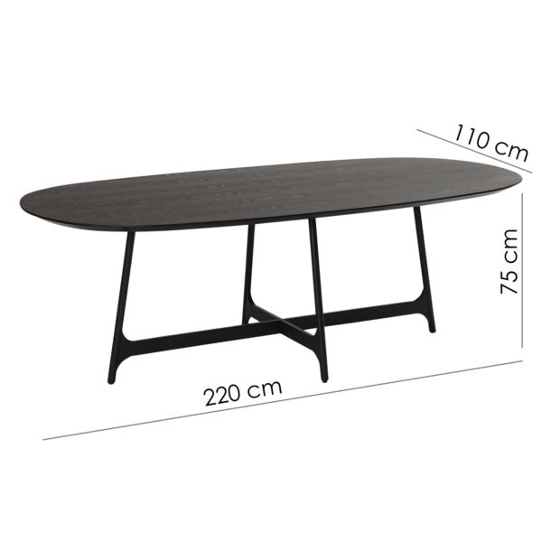 Blagovaonski stol OOID Oak Oval 220 - Slika 8
