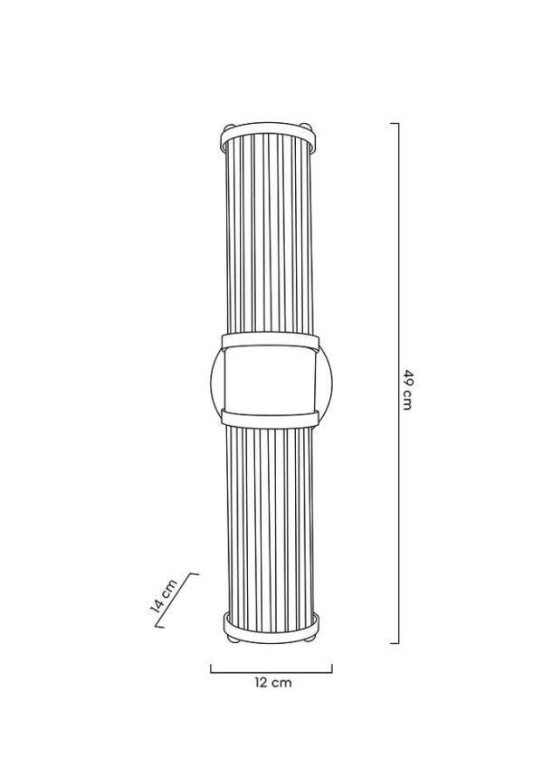 Zidna svjetiljka Pillar Twin Gold - Slika 3