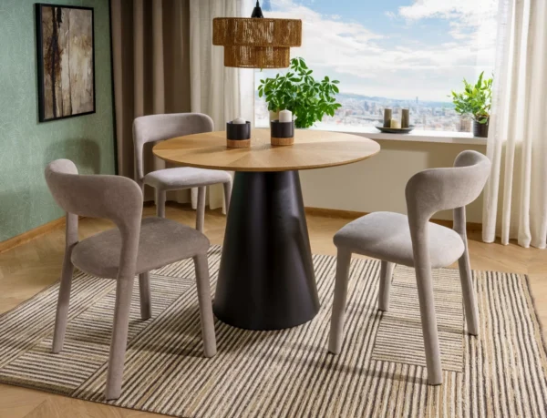 Blagovaonski stol Zenith 120 Oak/Black - Slika 5