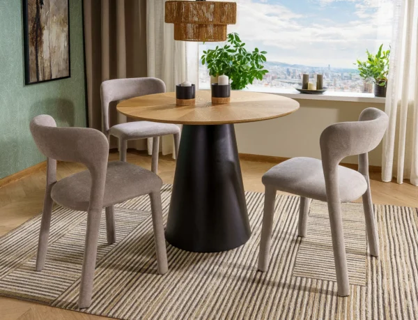Blagovaonski stol Zenith 100 Oak/Black - Slika 5